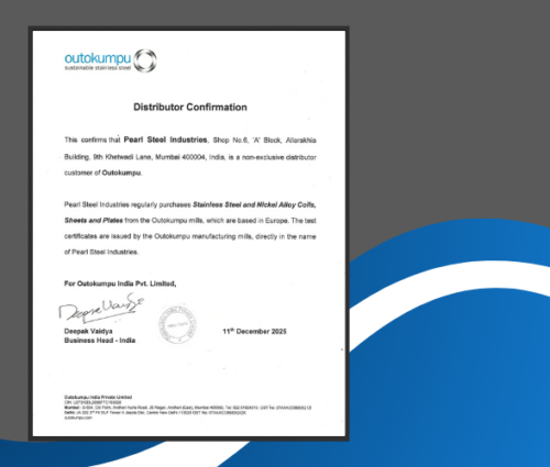 We Are a Certified Distributor of Outokumpu